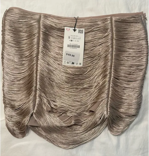 Zara Fringed Mini Skirt - Image 2
