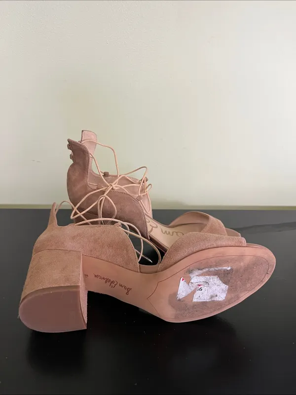 Sam Edelman Serene suede lace-up sandals in tan - Image 8