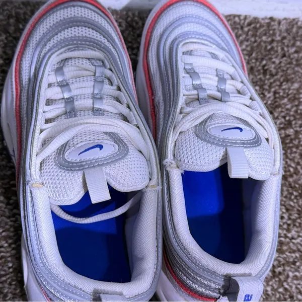 Nike Air Max 97 Essential Flash Crimson Silver Women's 7.5 CZ6087-101 White - Image 5