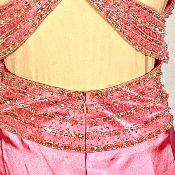 Glamorous New Pageant Prom Gown Sweetheart Neck Jeweled Pink Size 6 Glam A-line - Image 9