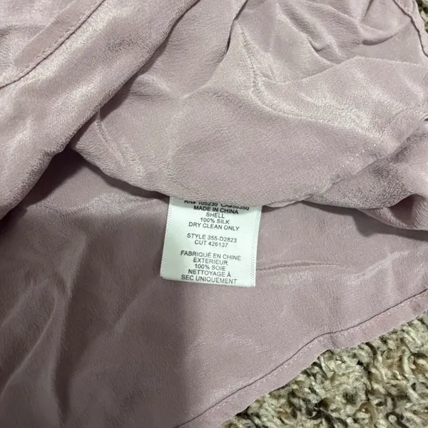 Joie Lavender Mauve‎ 100% Silk Off Shoulder Ruffle Blouse Small 355-D2823 - Image 3