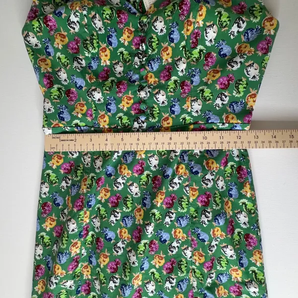 NWT Maeve Anthropologie Cecily Midi Dress‎ XS Green Pomegranate Floral Fruit - Image 11