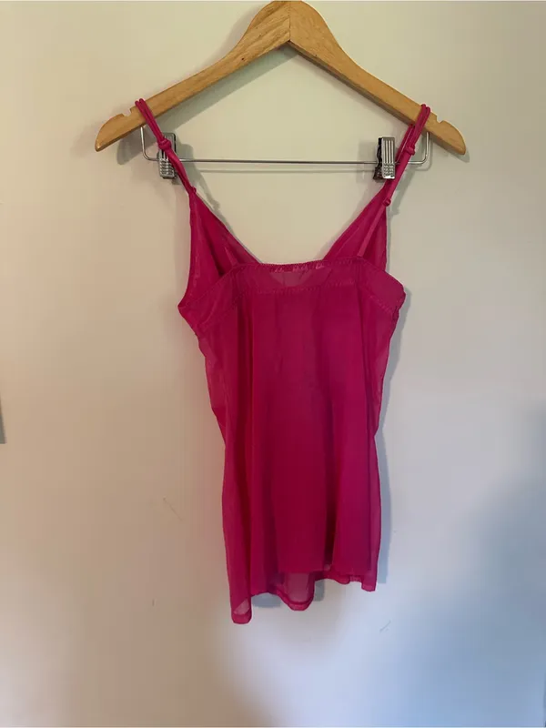 Vintage Victoria’s Secret sequin babydoll chemise pink - Image 4