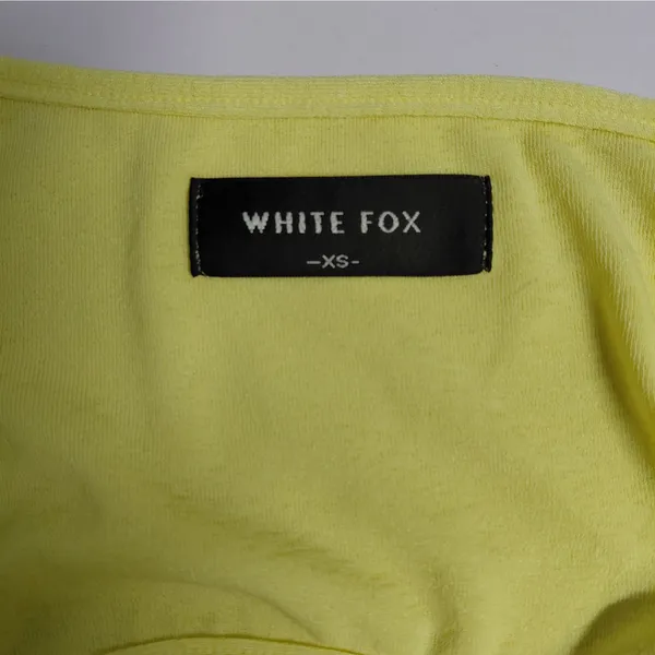 White Fox Womens Crop Top XS Yellow Long Sleeve Cutout Open Back Y2K Coquette - Image 6