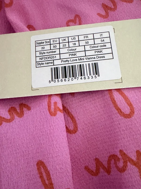 Never Fully Dressed Plus Love Print Wrap Mini Dress Pink & Red Sz 18 NWT - Image 8