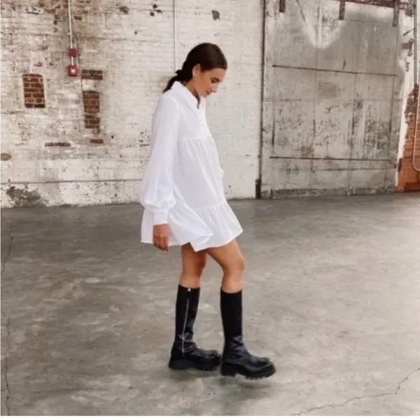 Danielle‎ Bernstein Textured Woven Baby-Doll Mini Dress - Image 2