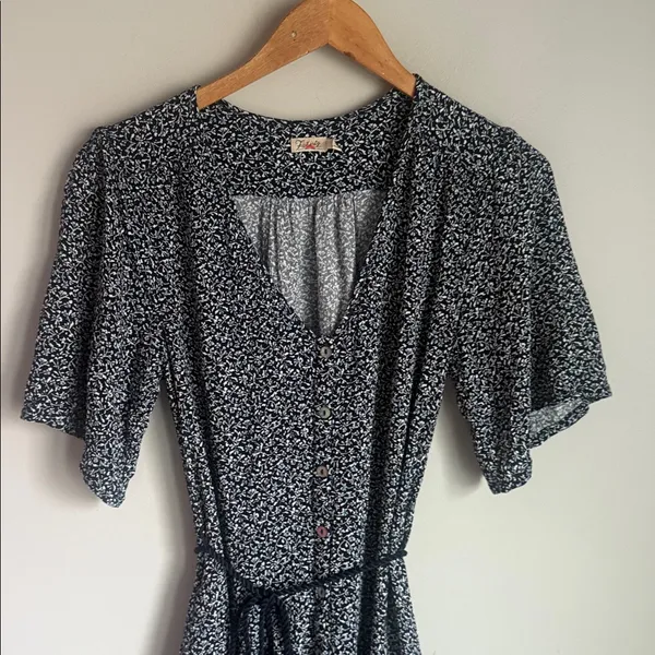 Faherty Orinda Tie Waist Button-Up Crepe Minidress XS - Image 6