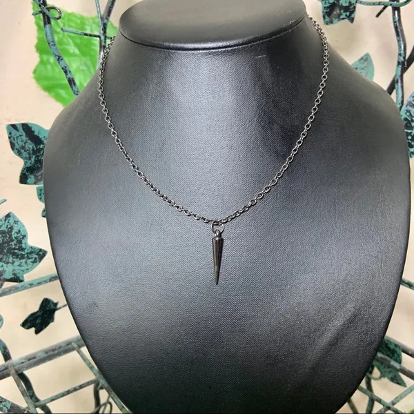 Spike Gunmetal Necklace Punk Goth Egirl New - Image 3