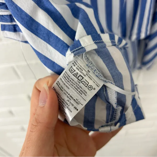 Old Navy Blue White Stripe Tie Strap Tank Top Size M - Image 8