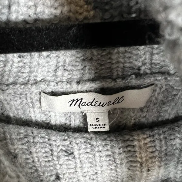 Madewell Mercer Sweater Cable Knit‎ Turtleneck Donegal Gray Sz Small Wool Blend - Image 7