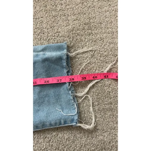 Blank‎ NYC High Rise Skinny Jeans 29 Light Blue Raw Hem BP385J - Image 4