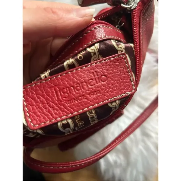 Tignanello Red Crossbody purse real leather 8x9 - Image 4
