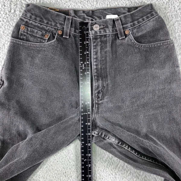 Levi's 550 Relaxed Fit Tapered Leg Jeans Black Denim Women 10 Made‎ in USA - Image 4