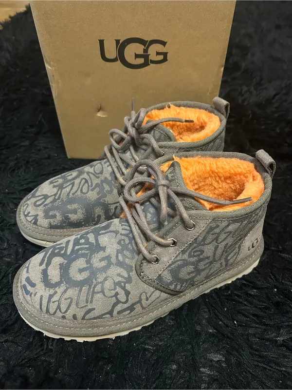 UGG Neumel Street Graffiti wool lace up ankle boots booties shoes sz 7 new - Image 2