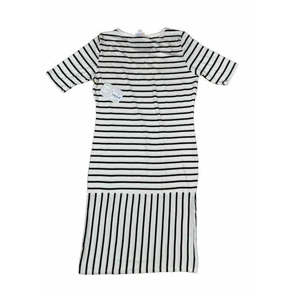 Lularoe Julia‎ White Black Striped Short Sleeve Dress Women's Size Large Mixed - Image 8