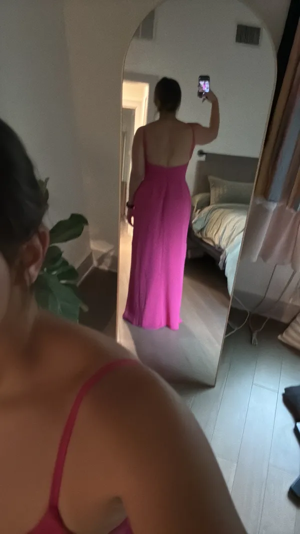 Azazie Bridesmaid Dress Fuchsia - Image 3