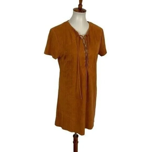 DO+BE‎ Orange Short Sleeve Dress Large Ruffle Sleeve Summer Chic - Image 3