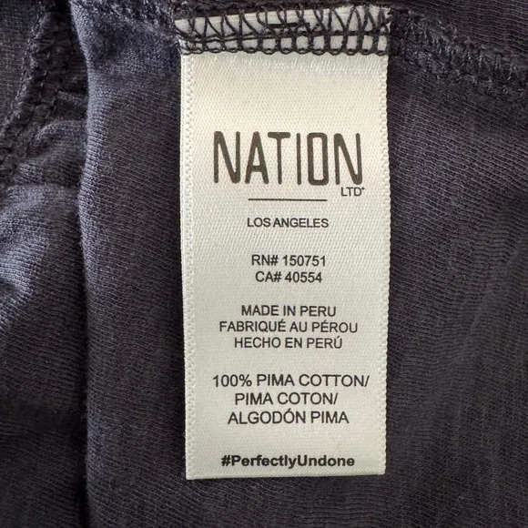 Nation LTD Noel Babydoll Dress XS Navy Pima Cotton Smocked Tiered Mini‎ - Image 14