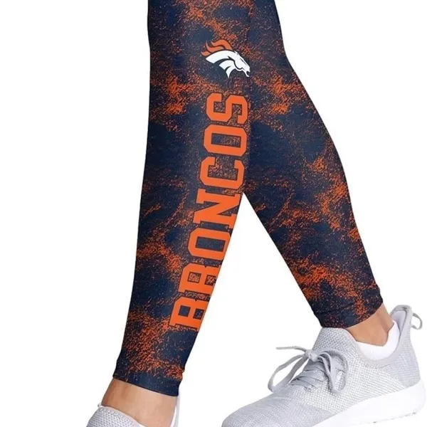 NFL Apparel Official‎ Women's Denver Broncos Leggings, Blue/Orange, Large, NWT - Image 5