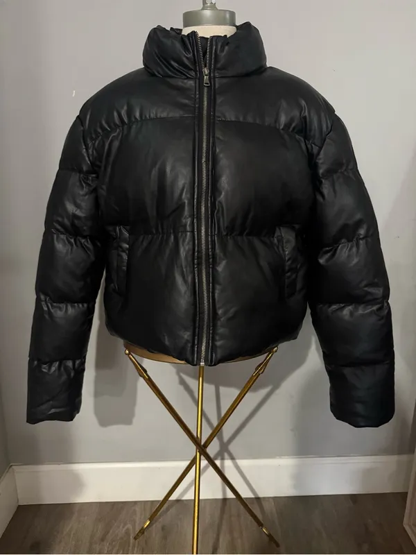 Double Zero Black Quilted Puffer Jacket - Image 7