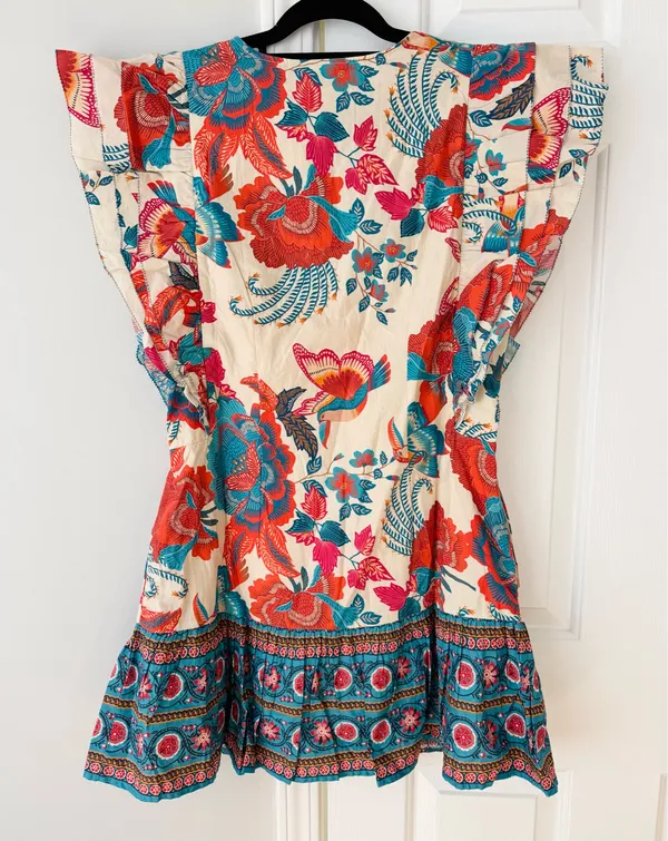 Farm Rio Ruffle-Sleeve Button Front Mini Dress, Size M - Image 13