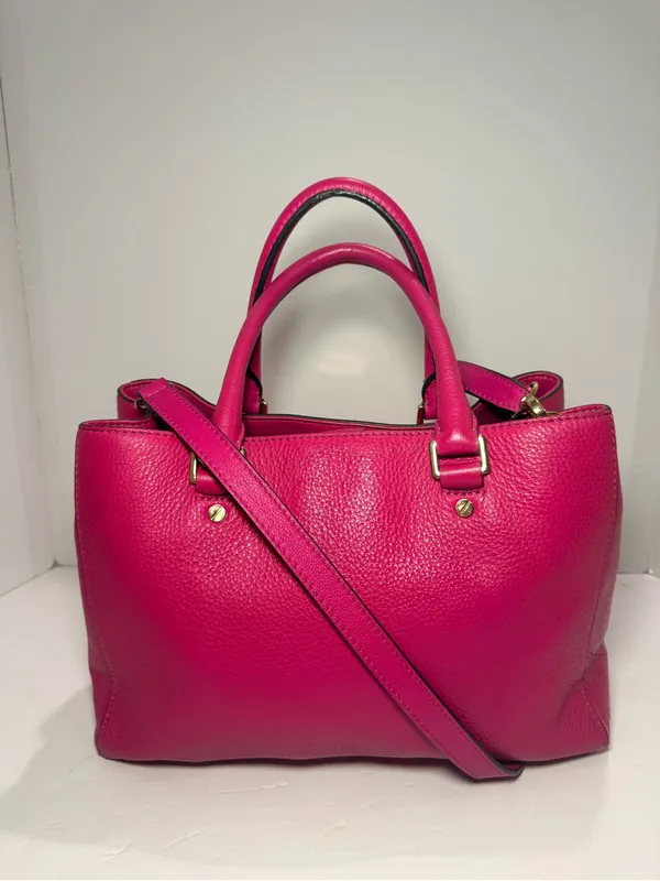 MICHAEL Michael Kors Sutton Medium Pink Pebbled Leather Satchel - Image 5