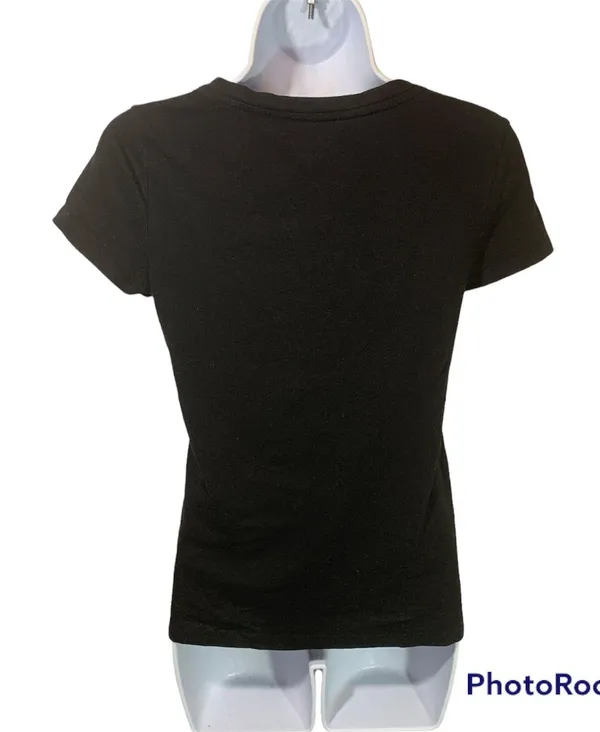 Juniors Short Sleeve Black T-Shirt Top Size Medium Fabulous Pre-Owned - Image 3