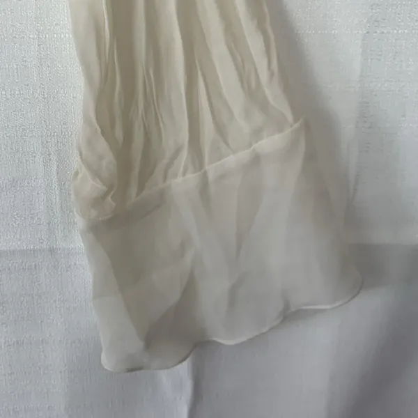 White stag 90s women's 16 18 xl white flutter collar peter pan vintage sheer lac - Image 8