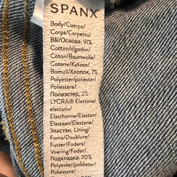 Spanx Flare Jeans Womens XL Dark Wash Blue Denim Pull On High Waist Stretch - Image 5