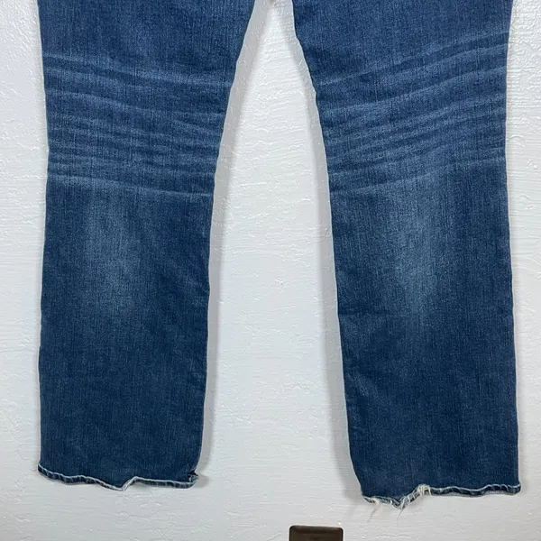 American Eagle Women 16 Kick Boot Jeans Western Cowgirl Festival Stretch Blue - Image 6