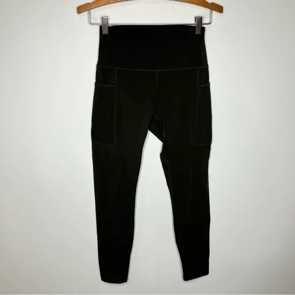 Heynuts dark olive green leggings with pockets size small (4-6)‎ - Image 2