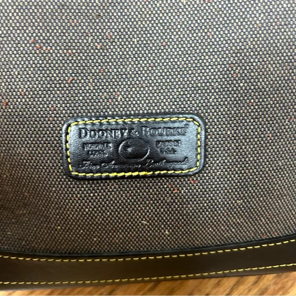 Dooney & Bourke Canvas Tweed Leather Shoulder Bag - Image 4