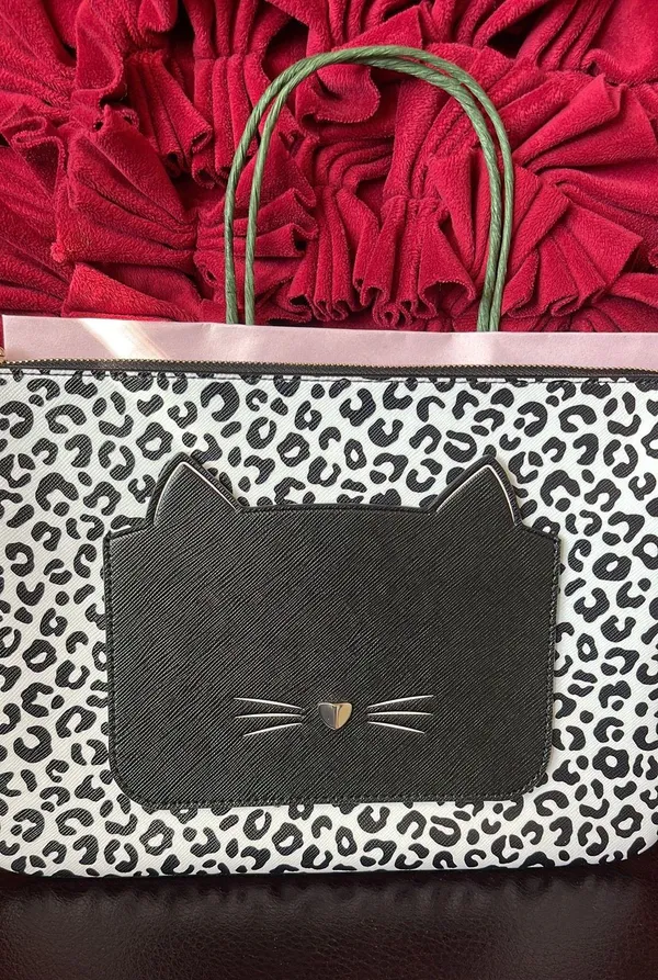 Meow Cat Large Zip Pouch New NWT - Image 3