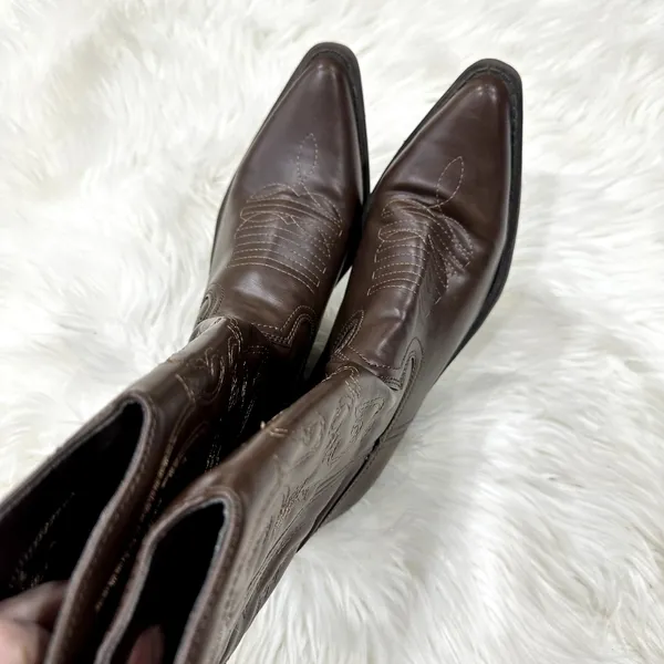 Rampage Wittney Faux Leather Cowgirl Boots Sz 7.5 - Image 3