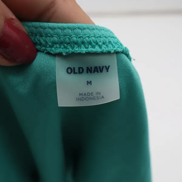 Old Navy Bikini Set Womens M Textured Underwire High Cut Teal Excellent - Image 7
