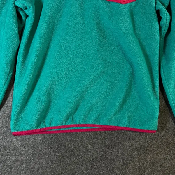 Patagonia Synchilla Fleece Pullover Teal Pink Trim Snap-T Women's Large - Image 10