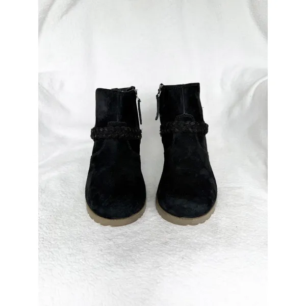 Teva De La Vina Woman’s Size 7 Black Suede Braided Ankle Boots - Image 2
