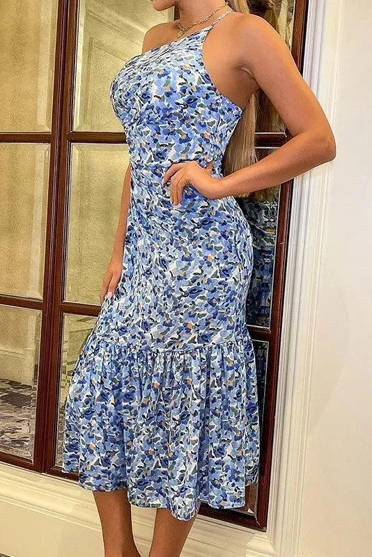 Blue Cut Out Maxi Long Floral Sexy One Should’ve Small Dress - Image 7