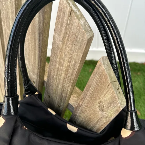KATE‎ SPADE NY Black with Tan Spots Tote Nylon - Image 4