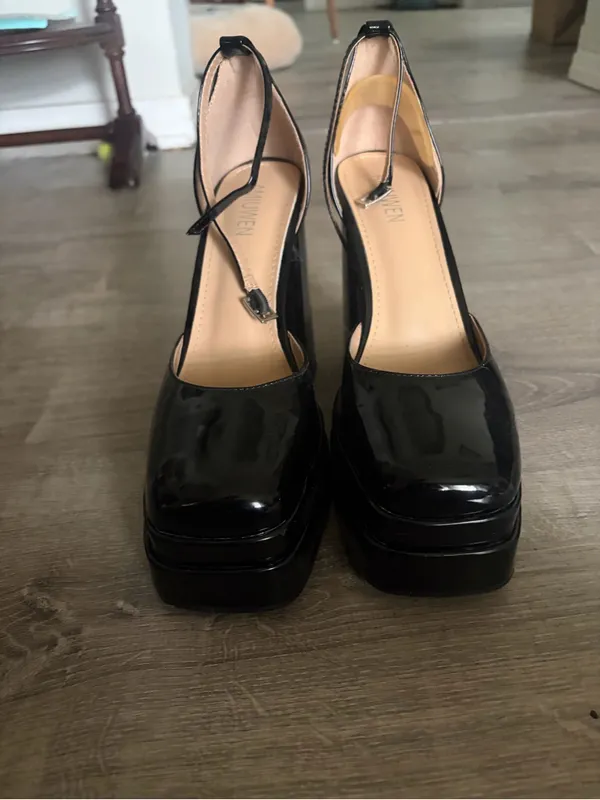 Platform Heels Black Size 8 - Image 2