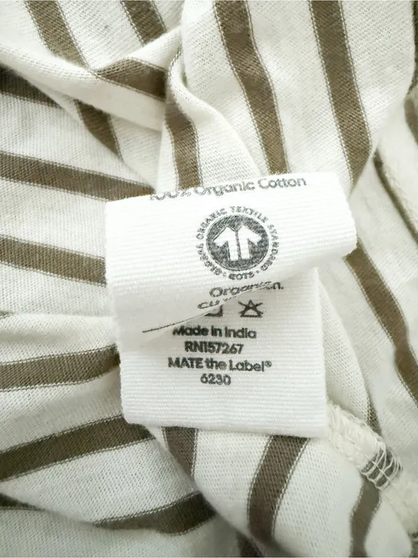 MATE the Label Cropped Striped Crewneck Tee Olive S - Image 4