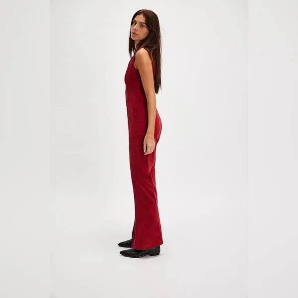 Free People NWOT CRVY Ring The Alarm Corduroy One-Piece S short - Image 2