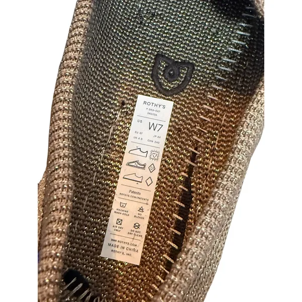 Rothy’s The Driver Metallic Gold Bronze Knit Loafers Women’s 7 Washable - Image 8
