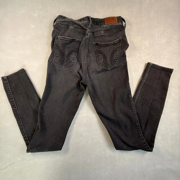 Hollister Ultra High Rise Super Skinny Jeans Black W25 L32 Classic Stretch - Image 2