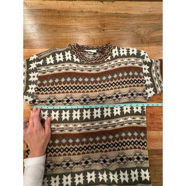 Vintage Cristina Southwestern Fair Isle Knit Oversized Cozy Sweater M/L - Image 8