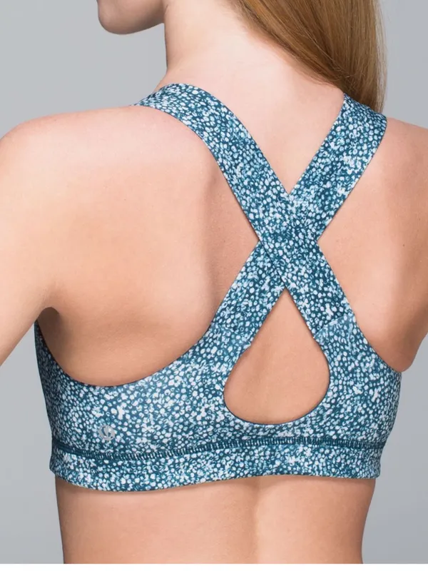 Lululemon All Sport Bra Pebble Print Parfait Pink Alberta Lake Size 8 - Image 2