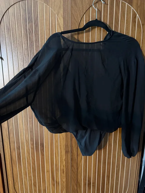 Wilfred Aritzia sheer top with bodysuit - Image 2