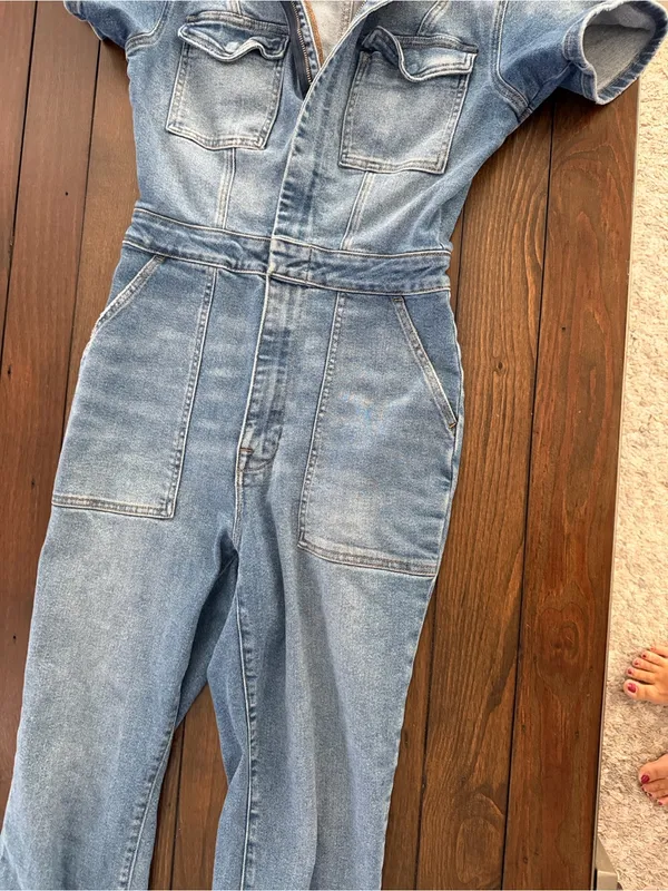 Good American Women’s Light Blue Denim Jumpsuit Jeans - Image 3