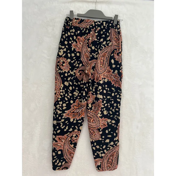 Who What Wear Womens‎ XS Paisley Spotted Print Cotton Pull On Pants Black Orange - Image 5