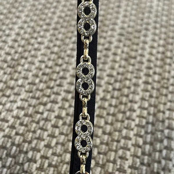 Niu Niu Studio Womens M Crop Tank Top Bralette Chain Link Rhinestone Party - Image 4
